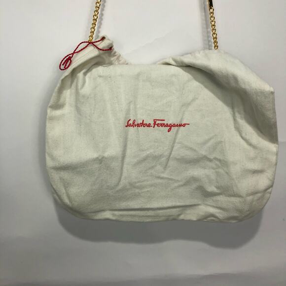 Salvatore Ferragamo Vara Soft Jeweled Studs Quilted Suede Medium Shoulder Bag - Picture 8 of 16